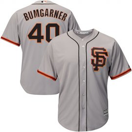 San Francisco Giants #40 Madison Bumgarner Grey Road 2 Cool Base Stitched Youth MLB Jersey