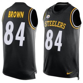 Nike Pittsburgh Steelers #84 Antonio Brown Black Team Color Mens Stitched NFL Limited Tank Top Jersey