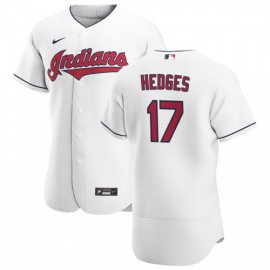 Cleveland Indians #17 Austin Hedges Mens Nike White Home 2020 Authentic Team MLB Jersey