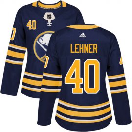 Adidas Buffalo Sabres #40 Robin Lehner Navy Blue Home Authentic Womens Stitched NHL Jersey