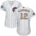 Chicago Cubs #12 Kyle Schwarber White(Blue Strip) 2017 Gold Program Cool Base Womens Stitched MLB Jersey