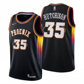 Phoenix Phoenix Suns #35 Chandler Hutchison Mens Nike Black 2021/22 Swingman NBA Jersey – City Edition Mens