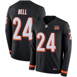Nike Cincinnati Bengals #24 Vonn Bell Black Team Color Mens Stitched NFL Limited Therma Long Sleeve Jersey