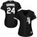 Chicago White Sox #24 Yasmani Grandal Black Alternate Womens Stitched MLB Jersey