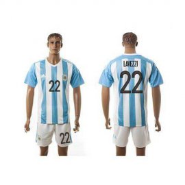 Argentina #22 Lavezzi Home Soccer Country Jersey