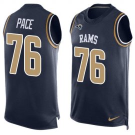 Nike Los Angeles Rams #76 Orlando Pace Navy Blue Team Color Mens Stitched NFL Limited Tank Top Jersey