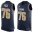 Nike Los Angeles Rams #76 Orlando Pace Navy Blue Team Color Mens Stitched NFL Limited Tank Top Jersey