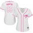Toronto Blue Jays #55 Russell Martin White/Pink Fashion Womens Stitched MLB Jersey