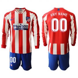 Atletico Madrid Personalized Home Long Sleeves Soccer Club Jersey