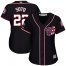 Washington Nationals #22 Juan Soto Navy Blue Alternate 2019 World Series Champions Womens Stitched MLB Jersey