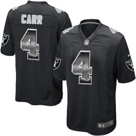Nike Las Vegas Raiders #4 Derek Carr Black Team Color Mens Stitched NFL Limited Strobe Jersey