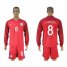 England #8 Lampard Away Long Sleeves Soccer Country Jersey