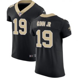 Nike New Orleans Saints #19 Ted Ginn Jr Black Team Color Mens Stitched NFL Vapor Untouchable Elite Jersey