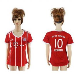 Womens Bayern Munchen #10 Robben Home Soccer Club Jersey