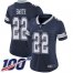 Nike Dallas Cowboys #22 Emmitt Smith Navy Blue Team Color Womens Stitched NFL 100th Season Vapor Limited Jersey