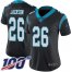 Nike Carolina Panthers #26 Donte Jackson Black Team Color Womens Stitched NFL 100th Season Vapor Limited Jersey