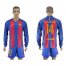 Barcelona #14 Mascherano Home Long Sleeves Soccer Club Jersey