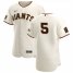 San Francisco Giants #5 Mike Yastrzemski Mens Nike Cream Home 2020 Authentic 20 at 24 Patch Player MLB Jersey