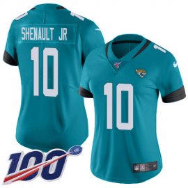 Nike Jacksonville Jaguars #10 Laviska Shenault Jr. Teal Green Alternate Womens Stitched NFL 100th Season Vapor Untouchable Limited Jersey