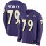 Nike Baltimore Ravens #79 Ronnie Stanley Purple Team Color Mens Stitched NFL Limited Therma Long Sleeve Jersey