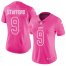 Nike Detroit Lions #9 Matthew Stafford Pink Womens Stitched NFL Limited Rush Fashion Jersey