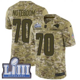 Nike Los Angeles Rams #70 Joseph Noteboom Camo Super Bowl LIII Bound Mens Stitched NFL Limited 2018 Salute To Service Jersey