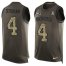Nike New England Patriots #4 Jarrett Stidham Green Mens Stitched NFL Limited Salute To Service Tank Top Jersey