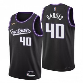 Sacramento Sacramento Kings #40 Harrison Barnes Mens Nike Black 2021/22 Swingman NBA Jersey – City Edition Mens