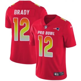 Nike New England Patriots #12 Tom Brady Red Youth Stitched NFL Limited AFC 2019 Pro Bowl Jersey