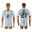 Argentina 21 DYBALA Home 2018 FIFA World Cup Thailand Soccer Jersey