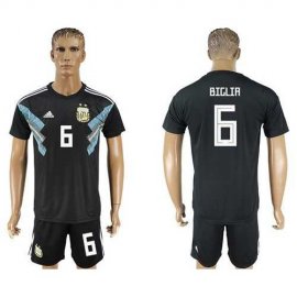Argentina #6 Biglia Away Soccer Country Jersey