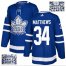 Adidas Toronto Maple Leafs #34 Auston Matthews Blue Home Authentic Fashion Gold Stitched NHL Jersey