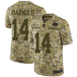 Nike New York Jets #14 Sam Darnold Camo Mens Stitched NFL Limited 2018 Salute To Service Jersey