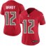 Nike Tampa Bay Buccaneers #12 Tom Brady Red Womens Stitched NFL Limited Rush Jersey