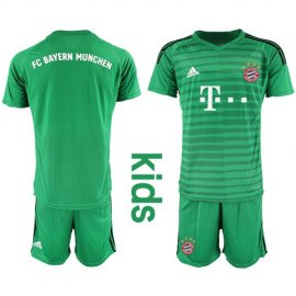 Bayern Munchen Blank Green Goalkeeper Kid Soccer Club Jersey