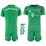 Bayern Munchen Blank Green Goalkeeper Kid Soccer Club Jersey