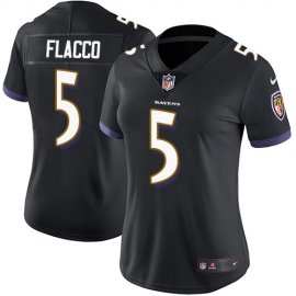 Nike Baltimore Ravens #5 Joe Flacco Black Alternate Womens Stitched NFL Vapor Untouchable Limited Jersey