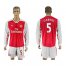 Arsenal #5 Gabriel Red Home Long Sleeves Soccer Club Jersey