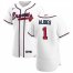 Atlanta Braves #1 Ozzie Albies Mens Nike White Home 2020 Authentic Player MLB Jersey