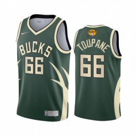 Milwaukee Milwaukee Bucks #66 Axel Toupane Mens 2021 NBA Finals Bound Swingman Earned Edition Jersey Green Mens