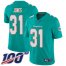 Nike Miami Dolphins #31 Byron Jones Aqua Green Team Color Mens Stitched NFL 100th Season Vapor Untouchable Limited Jersey