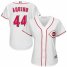 Cincinnati Reds #44 Aristides Aquino White Home Womens Stitched MLB Jersey