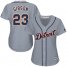 Detroit Tigers #23 Kirk Gibson Grey Road Womens Stitched MLB Jersey