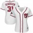 Washington Nationals #31 Max Scherzer Majestic Womens 2019 World Series Champions Home Cool Base Patch Player Jersey White