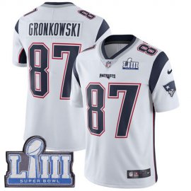 Nike New England Patriots #87 Rob Gronkowski White Super Bowl LIII Bound Youth Stitched NFL Vapor Untouchable Limited Jersey