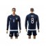Argentina #8 Perez Away Long Sleeves Soccer Country Jersey