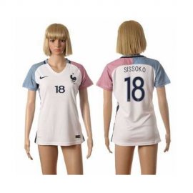 Womens France #18 Sissoko Away Away Soccer Country Jersey