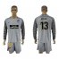 Atletico Madrid #13 Oblak Grey Goalkeeper Long Sleeves Soccer Club Jersey