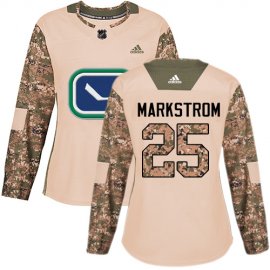 Adidas Vancouver Canucks #25 Jacob Markstrom Camo Authentic 2017 Veterans Day Womens Stitched NHL Jersey