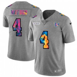 Houston Texans #4 Deshaun Watson Mens Nike Multi-Color 2020 NFL Crucial Catch NFL Jersey Greyheather